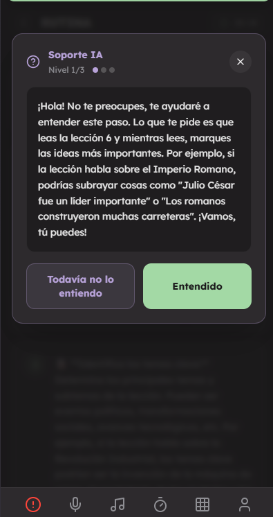 Soporte IA con explicación escalonada