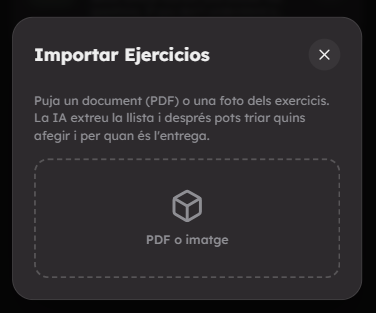 Importar ejercicios desde PDF o imagen